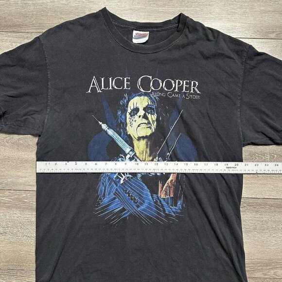 Vintage Y2K Alice Cooper Tour T-Shirt Sz L Rock Band Along Came A Spider 2008 - Picture 7 of 8